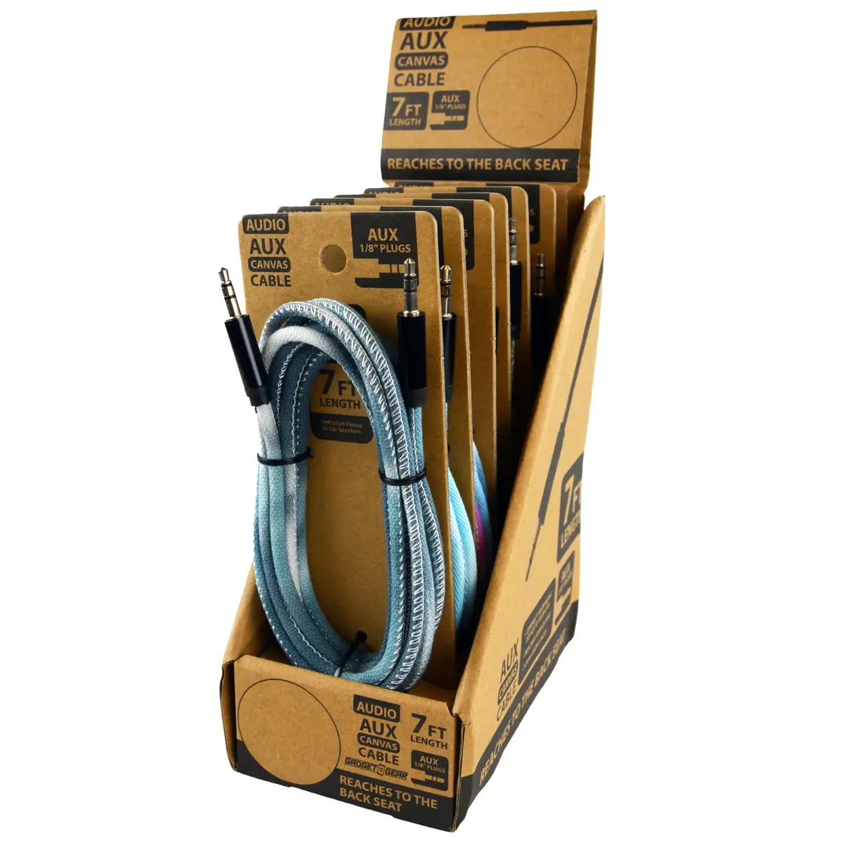 Canvas Auxiliary Cable 7Ft - 6 Pieces Per Retail Ready Display 22744 1