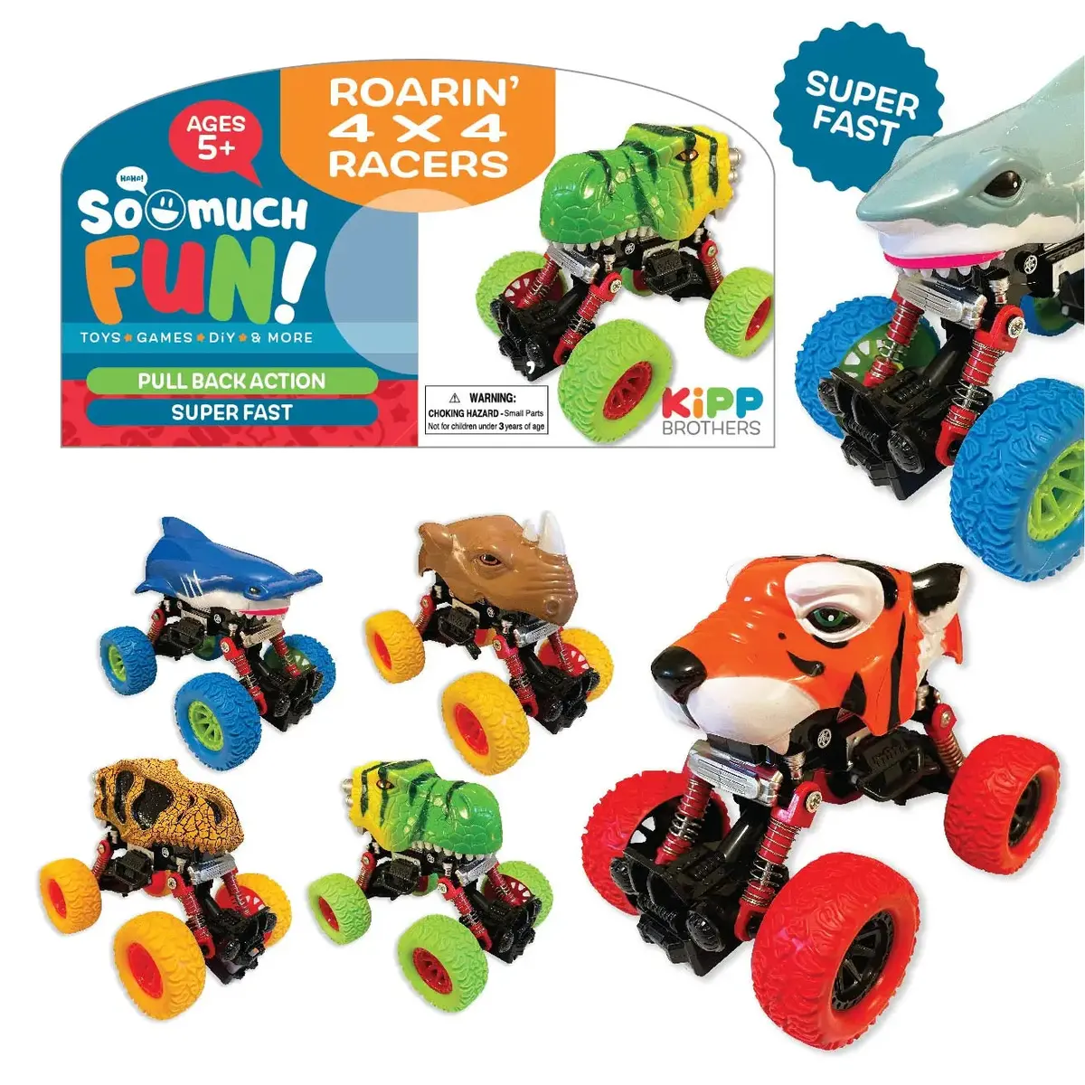 Pull Back Toy Car Roarin 4 X 4 - 6 Pieces Per Pack 23217 1