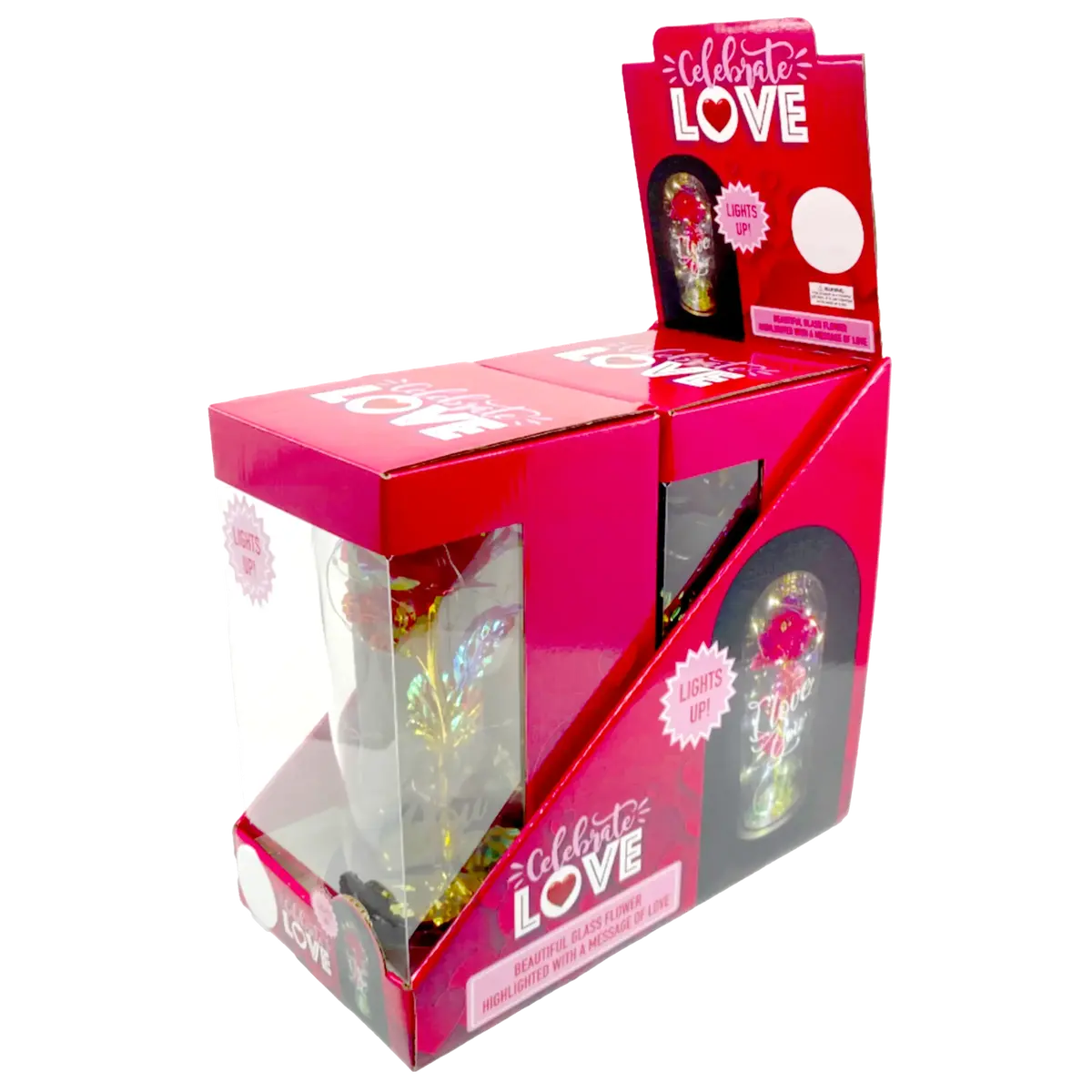 Valentines Day Celebrate Love Jumbo Glass Keepsake - 2 Pieces Per Retail Ready Display 23400 1