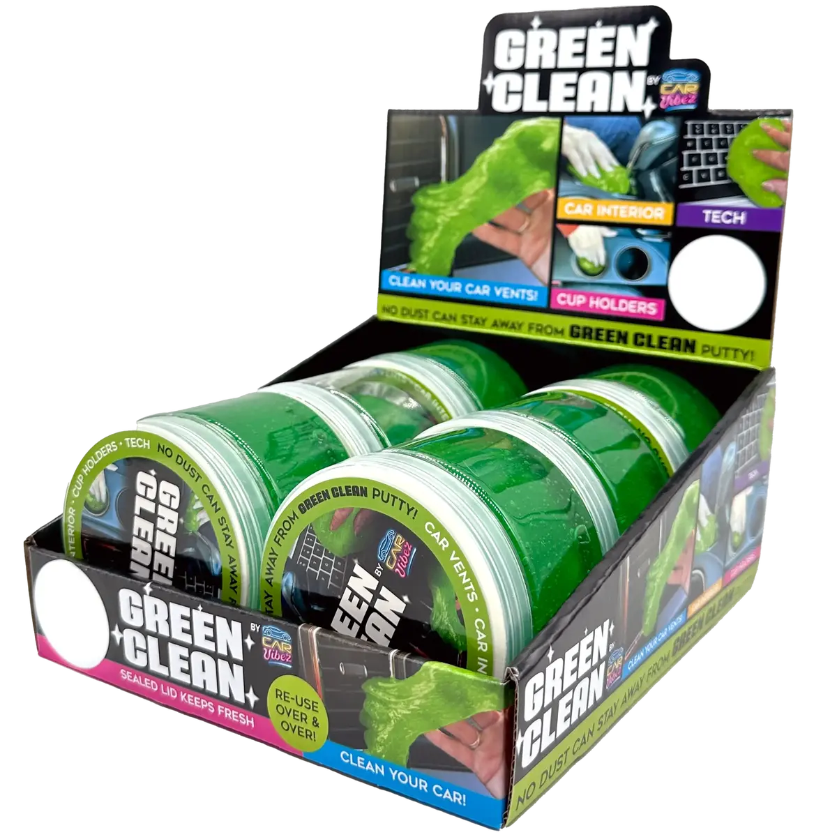 Car Putty Green Clean Car And Technology Slime - 6 Pieces Per Retail Ready Display 23718 1