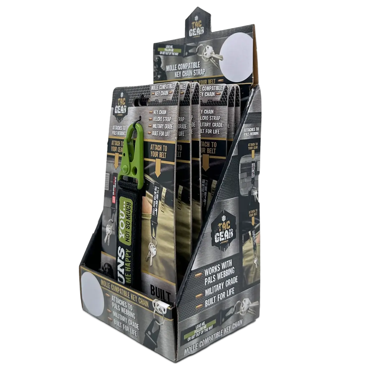 Patriotic Molle Strap Key Chain With Heavy Duty Clip - 6 Pieces Per Retail Ready Display 23722 1