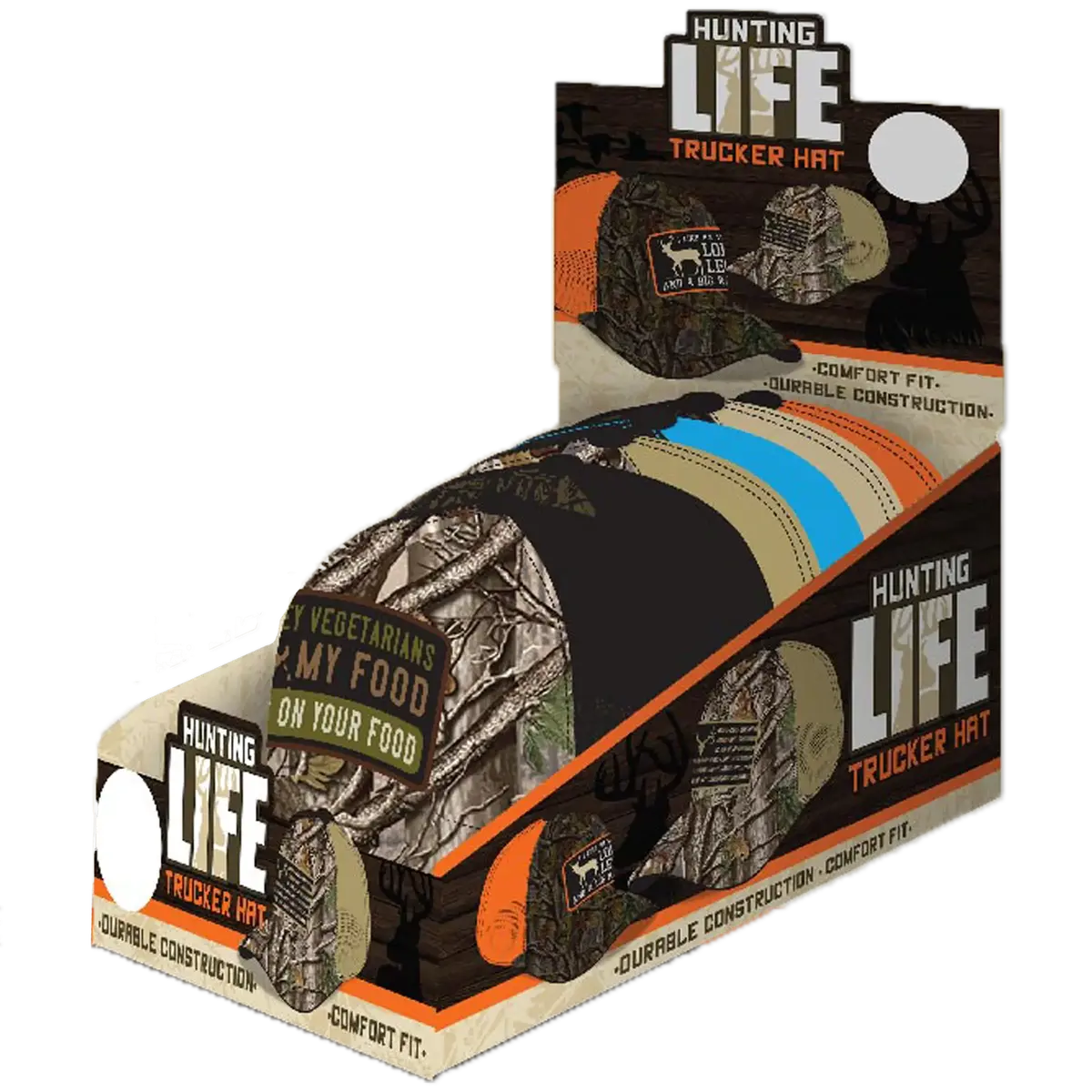 Trucker Hat Hunting Life Ball Cap - 6 Pieces Per Retail Ready Display 23756 1