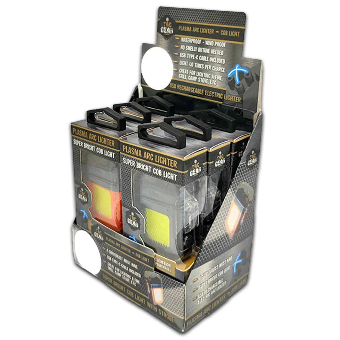 Electric Arch Lighter With Cob Light - 6 Pieces Per Retail Ready Display 23847 1