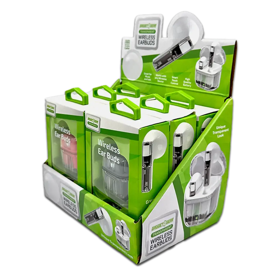 Wireless Earbuds With Transparent Case - 6 Pieces Per Retail Ready Display 23866 1