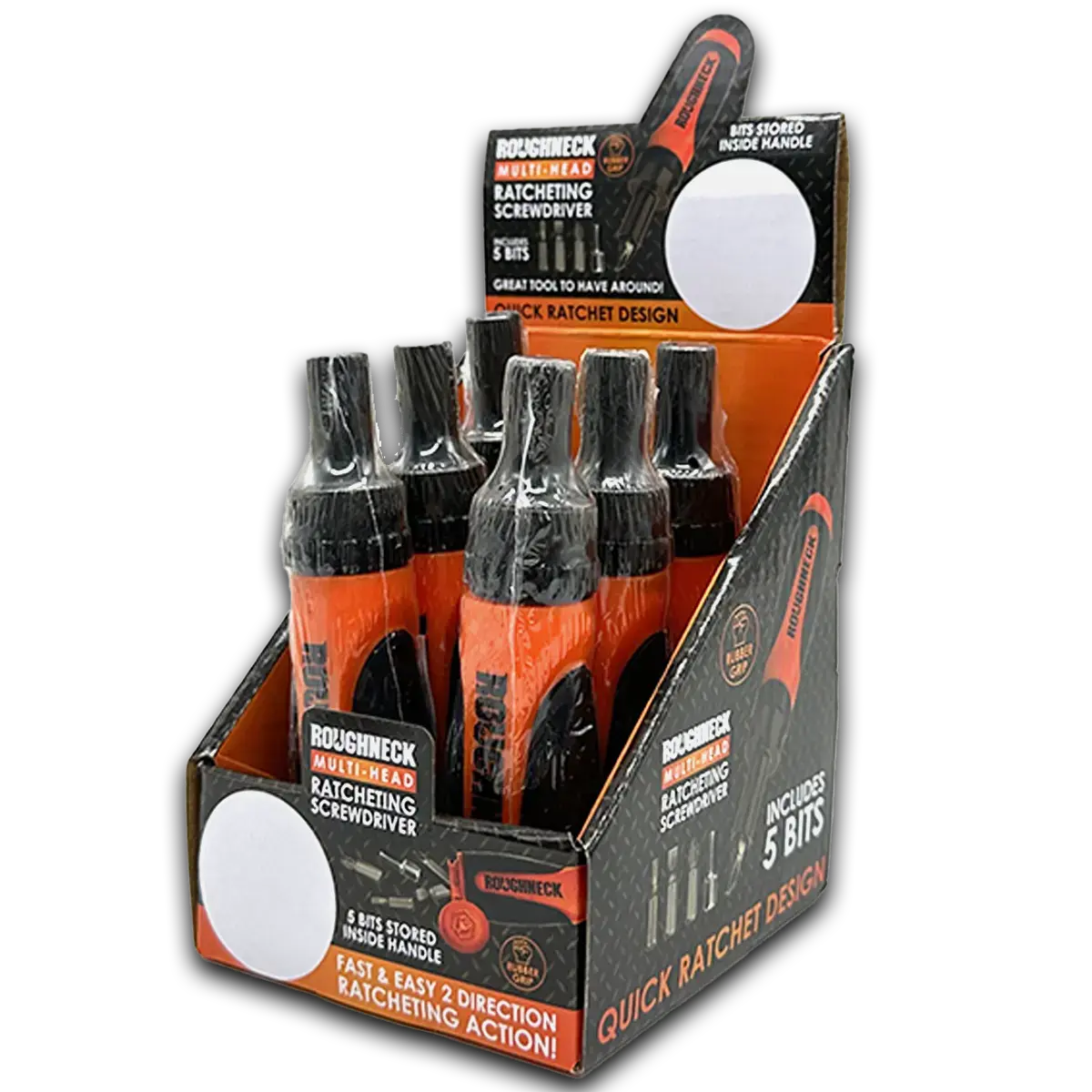 Ratcheting Screwdriver With Multi-Head Options - 6 Pieces Per Retail Ready Display 23975 1