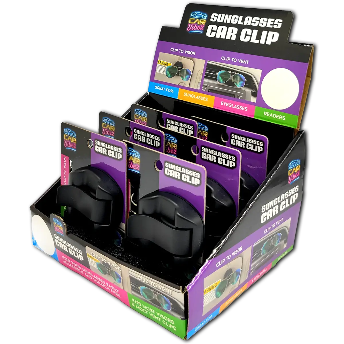 Sunglasses Car Vent And Visor Clip - 6 Pieces Per Retail Ready Display 23989 1