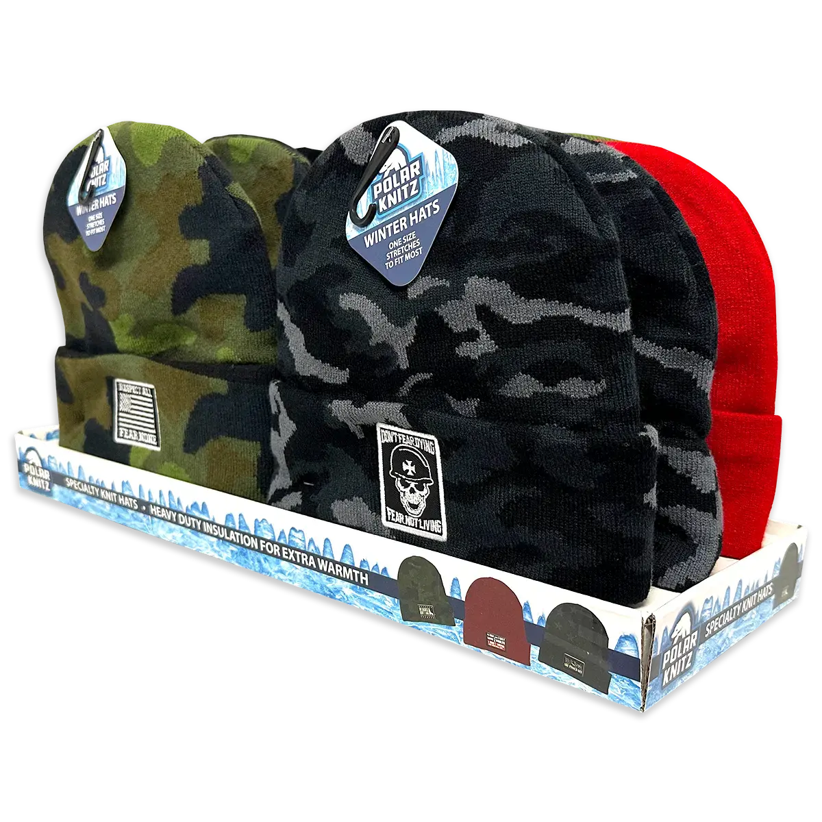 Cuffed Knit Hat Beanie Assortment - 12 Pieces Per Retail Ready Display 24098 1