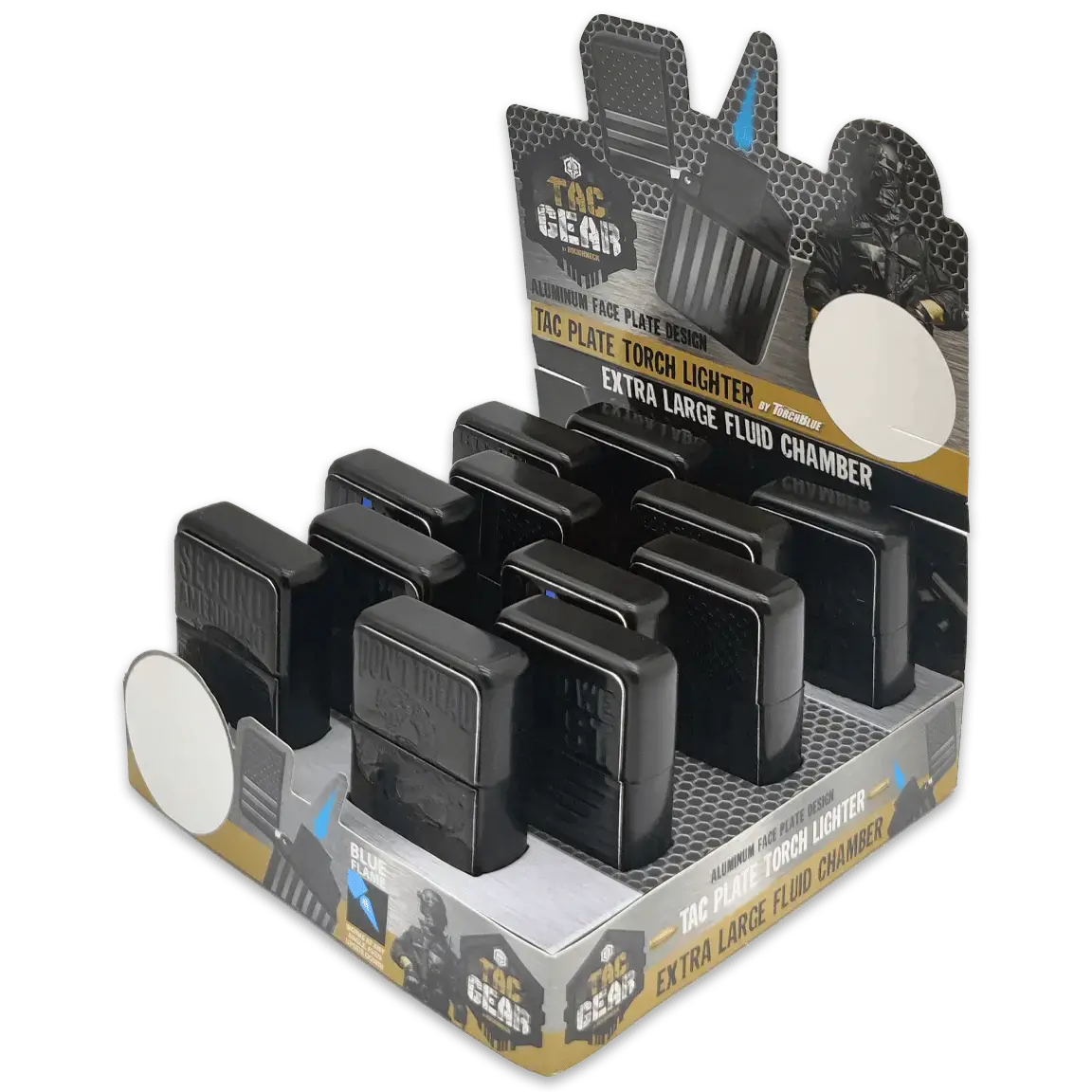 Patriotic Metal Tac Gear Flip Torch Lighter - 12 Pieces Per Retail Ready Display 24105 1