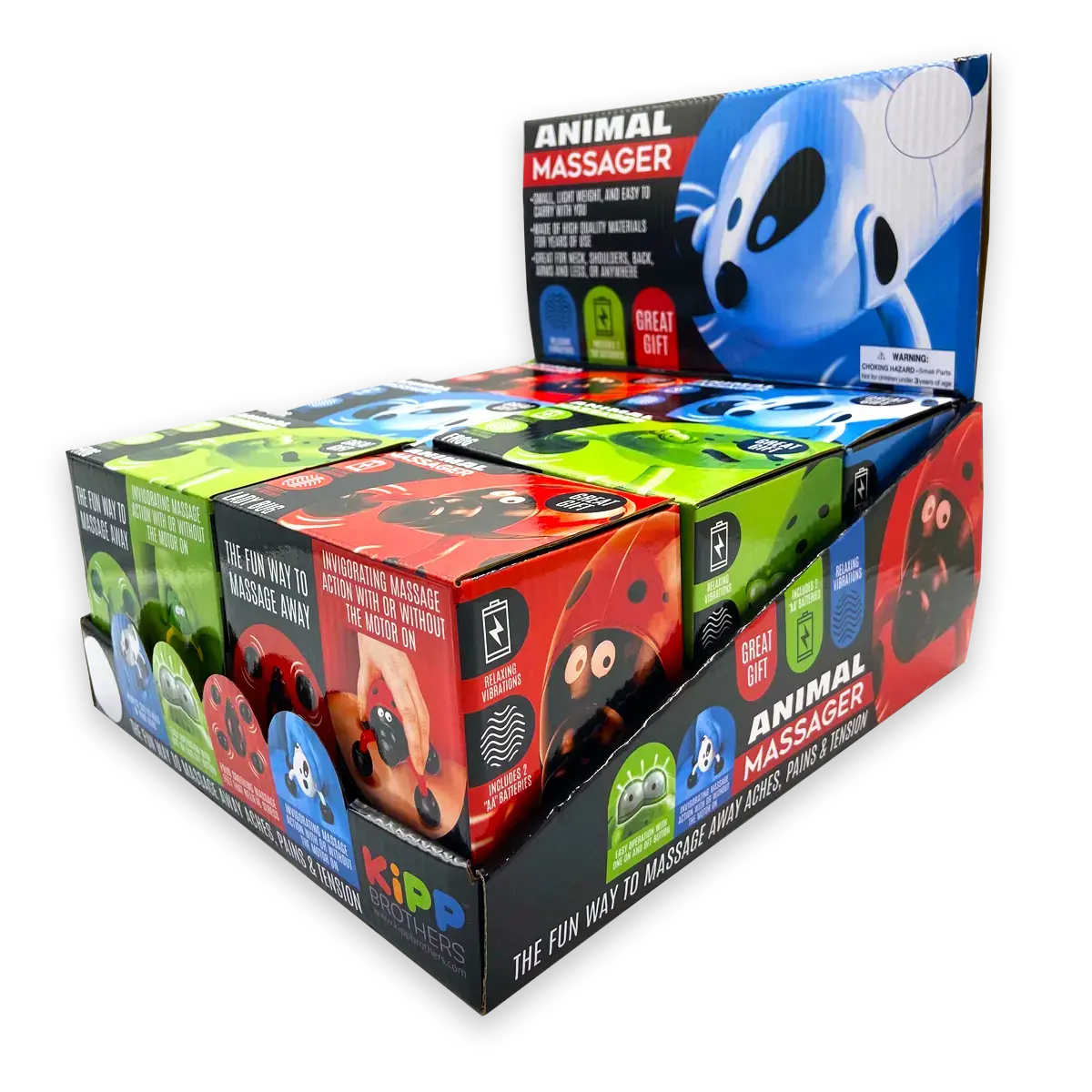 Animal Hand Massager 6 Pieces Per Retail Ready Display 24124 1