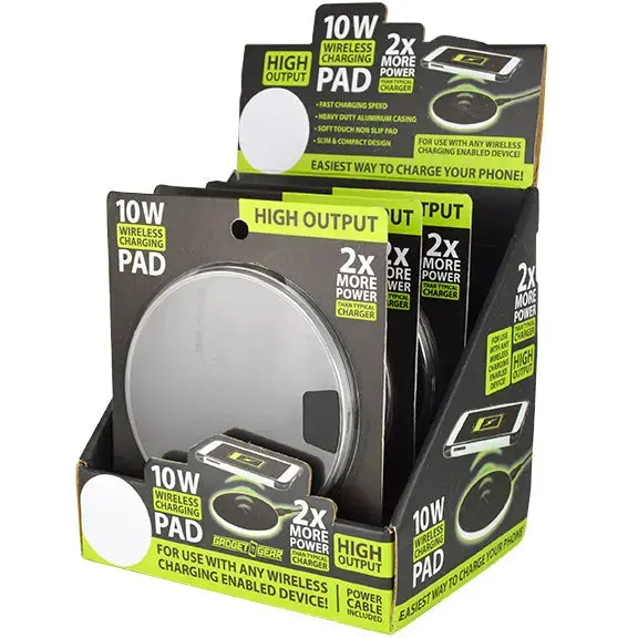 Wireless Charging Pad With Power Cable - 4 Pieces Per Retail Ready Display 24211 1