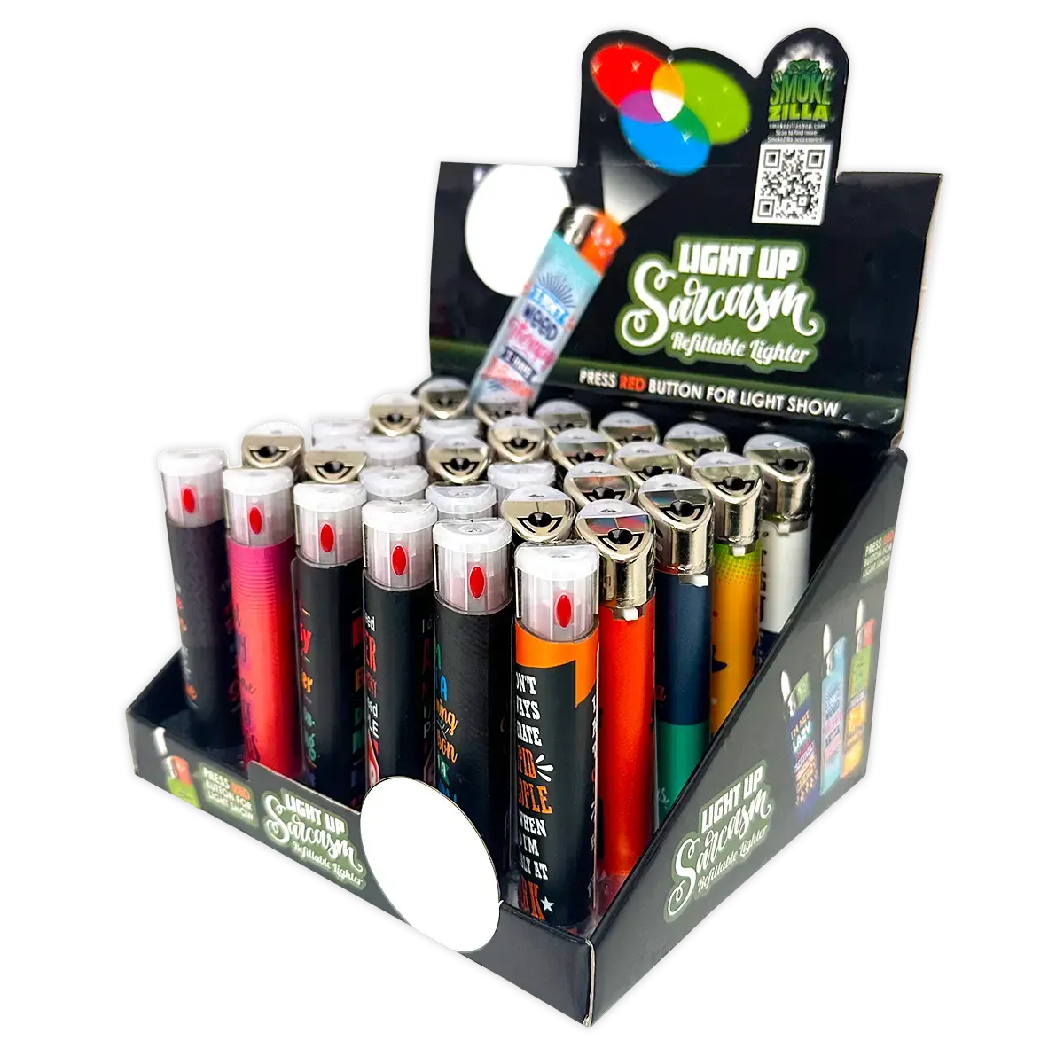 Sarcastic Light Up Curve Lighter - 30 Pieces Per Retail Ready Display 24333 1