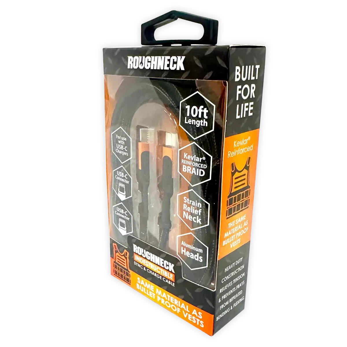 Charging Cable Roughneck Usb-C To Usb-C 10Ft 2.4 Amp - 3 Pieces Per Pack 24571 1