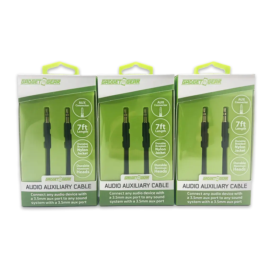 Auxiliary Audio Cable 7Ft - 3 Pieces Per Pack 24637 1