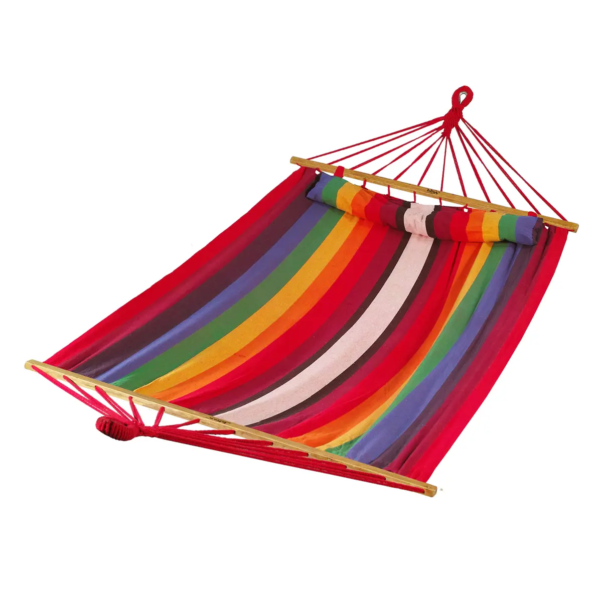 Bliss Hammocks Bh-404 Caribbean Hammock W/ Pillow & Hanging Hardware | 48-In. Wide | 265 Lb. Capacity (Tequila Sunrise) 1