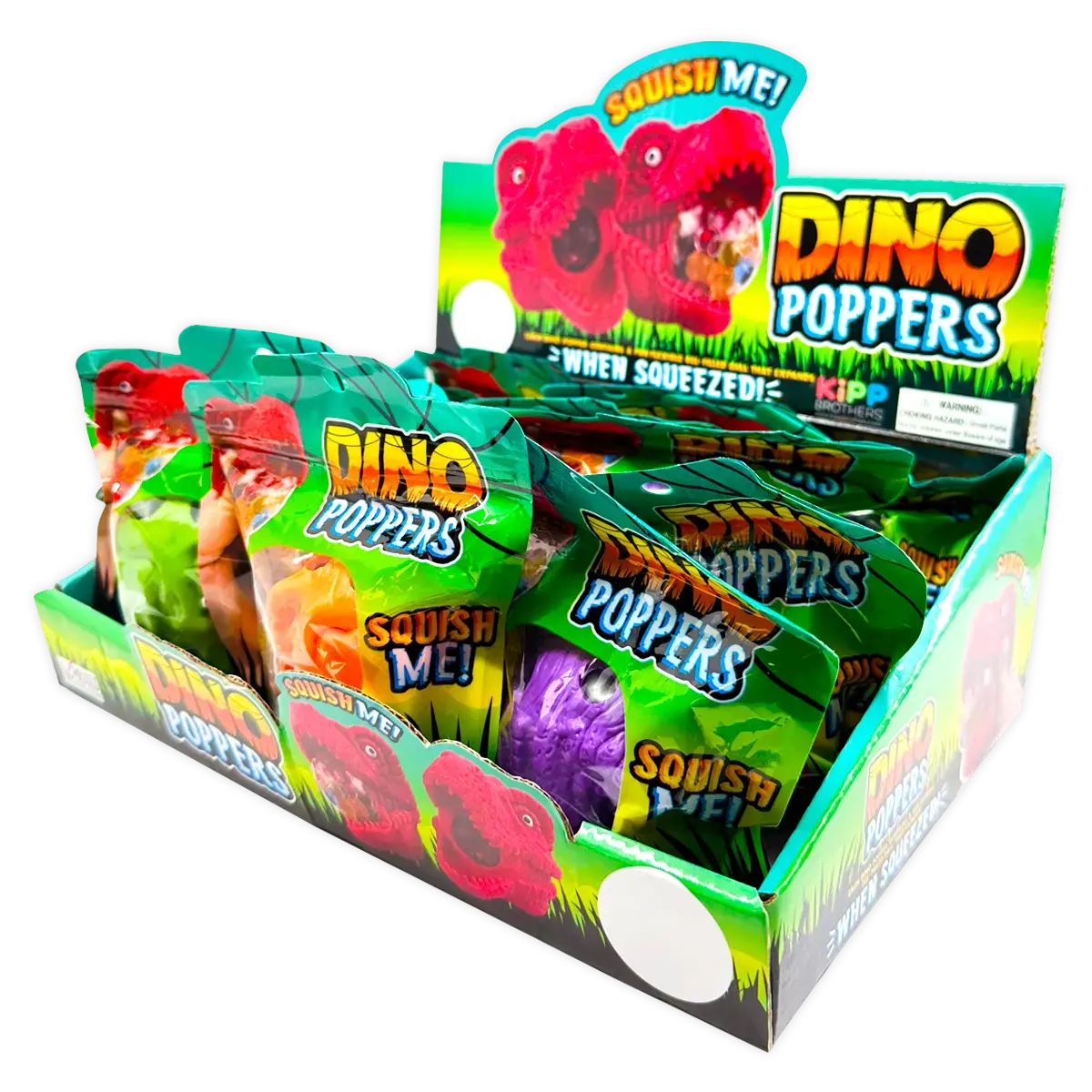 Squish And Squeeze Dino Popper Toy - 12 Pieces Per Retail Ready Display 25033 1