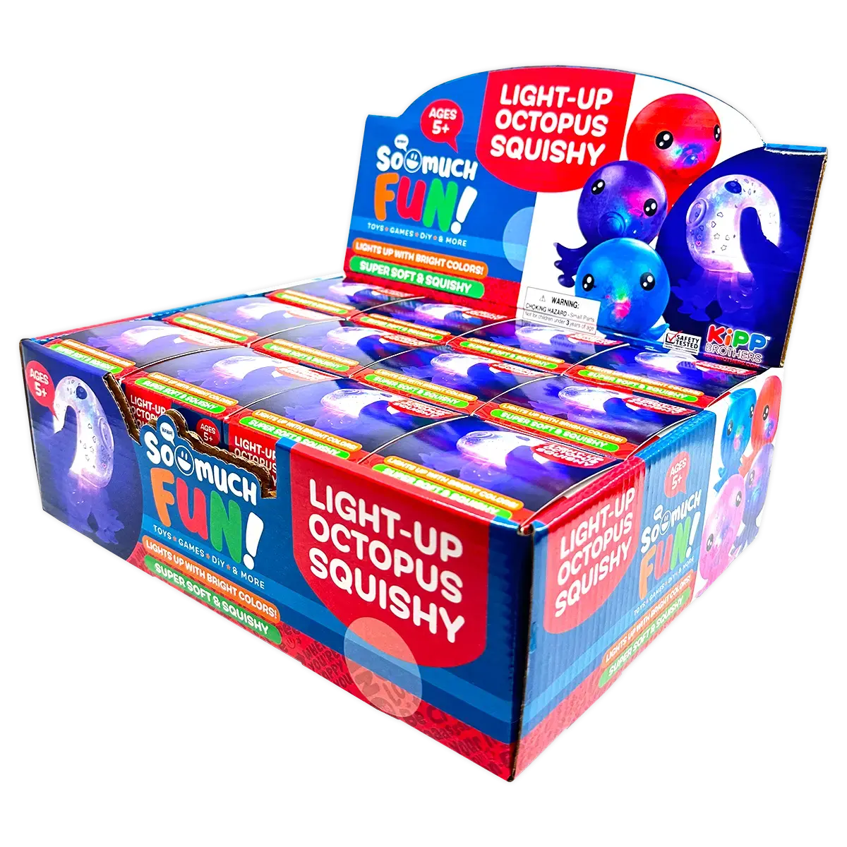 Squish And Squeeze Light-Up Octopus Toy - 12 Pieces Per Retail Ready Display 25035 1