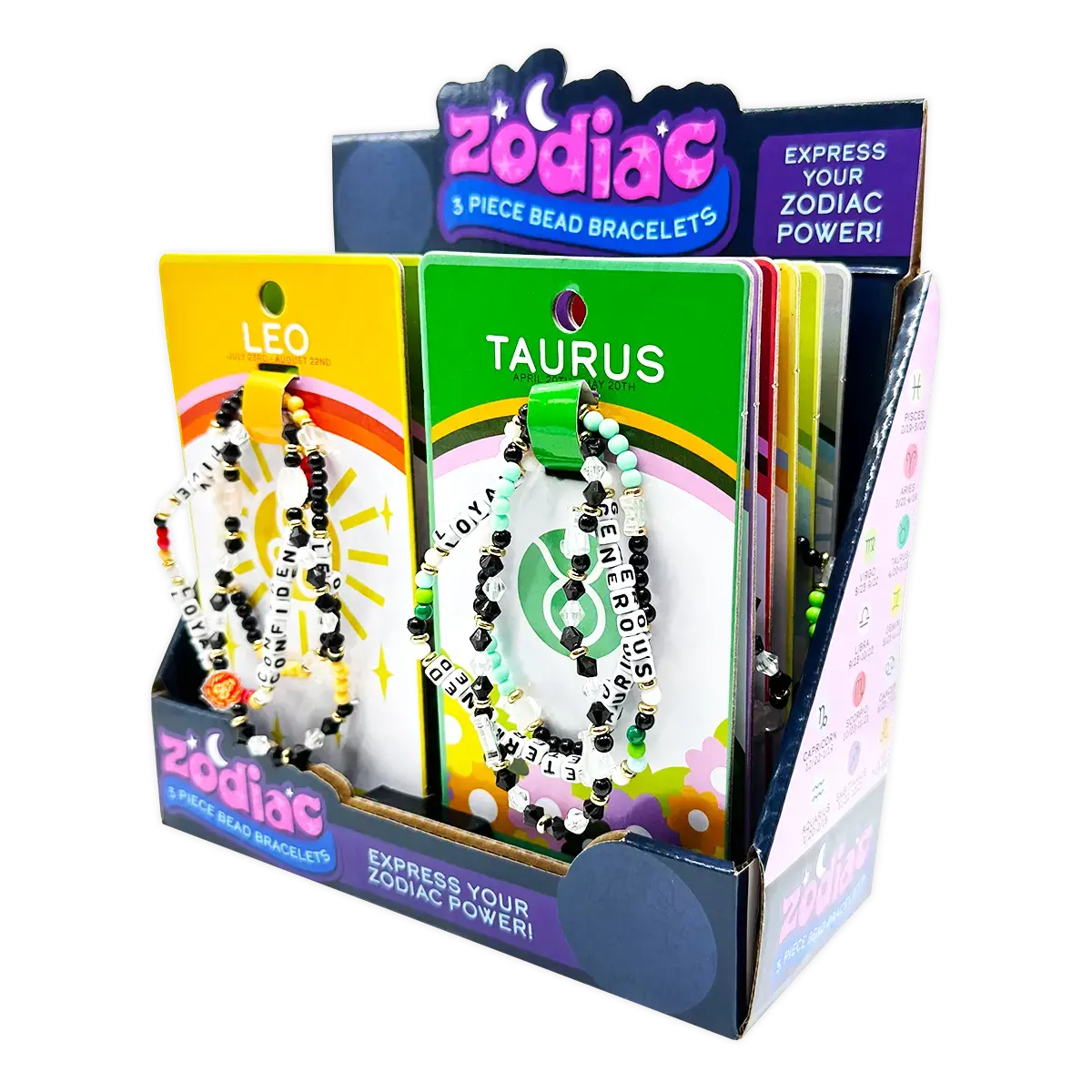 Zodiac 3-Piece Bead Bracelets - 12 Pieces Per Retail Ready Display 25069 1