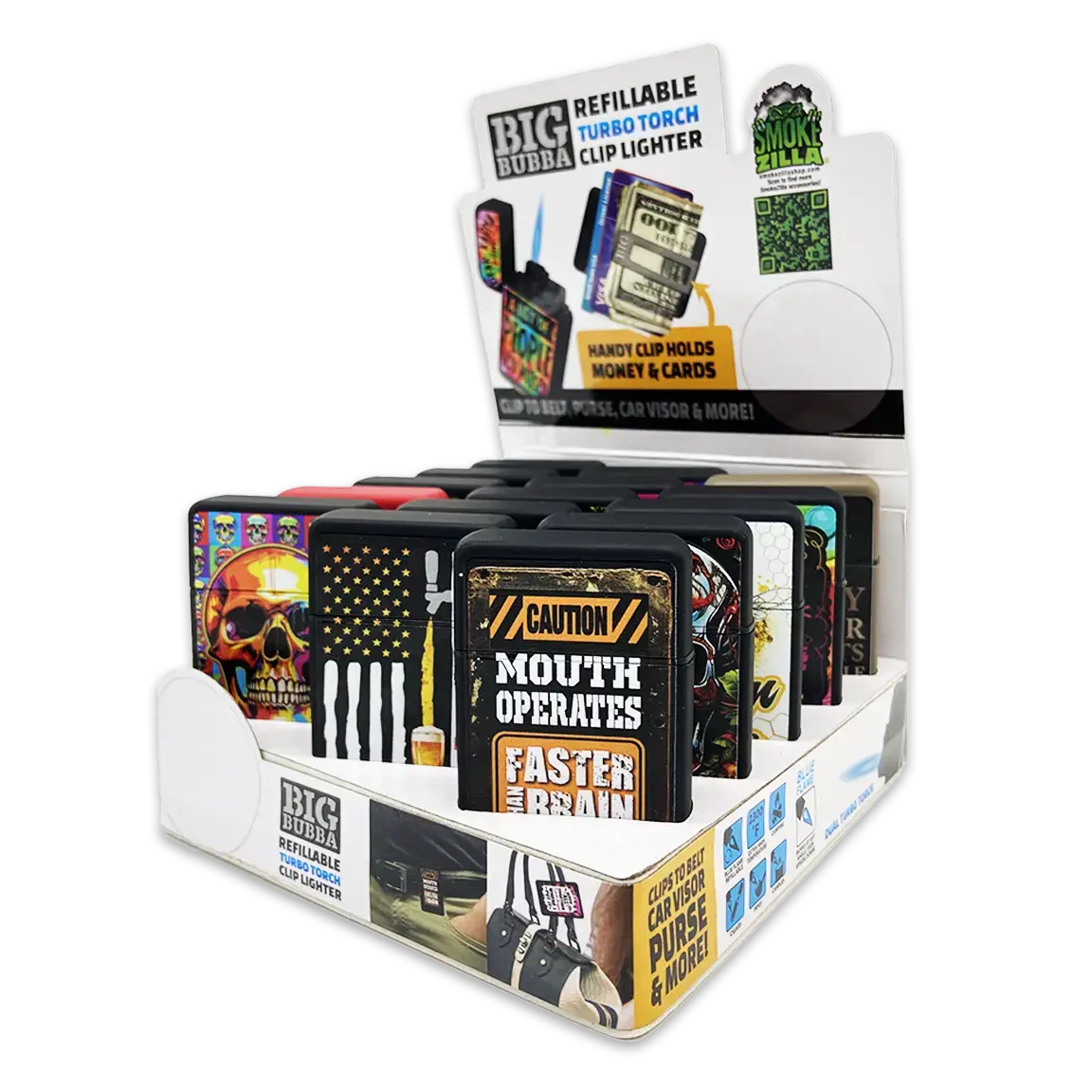 Big Bubba Dual Torch Lighter With Money Clip - 15 Pieces Per Retail Ready Display 25088 1