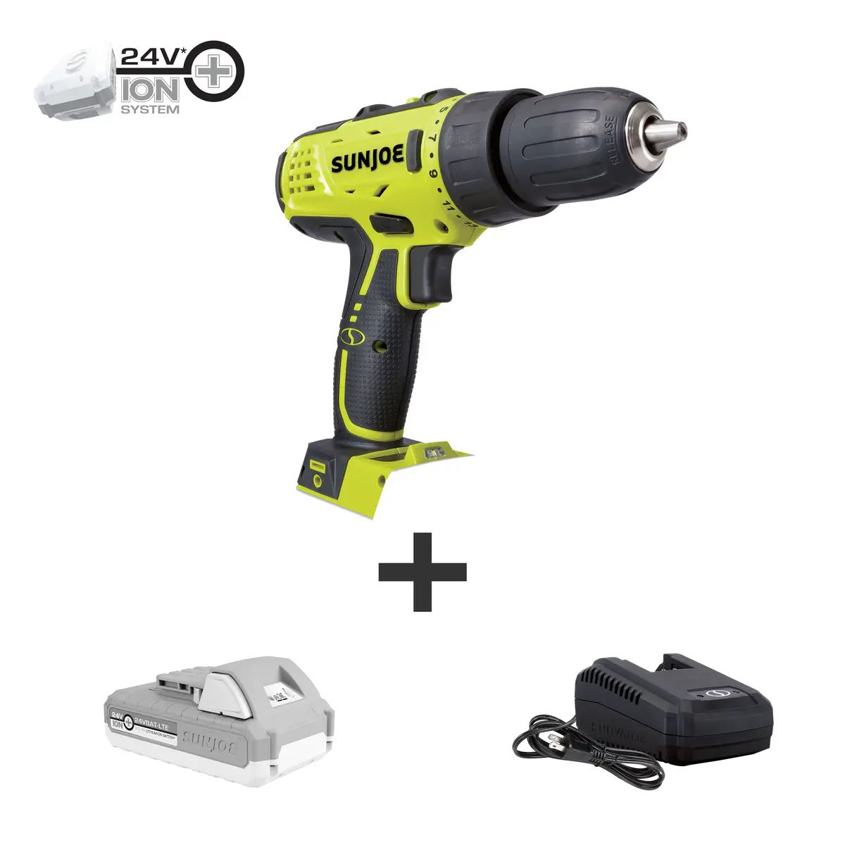 Sun Joe 24V-Dd-Lte 24-Volt* Ionmax Cordless Drill Driver Kit | W/ 2.0-Ah Battery + Charger 1