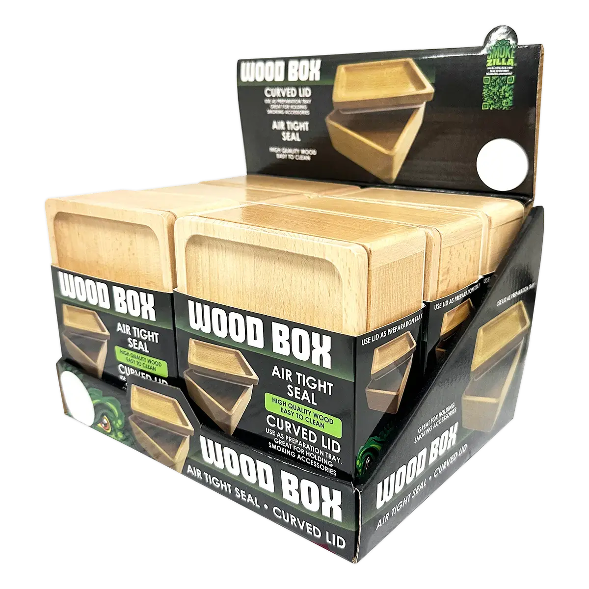Wood Storage Box With Wood Tray Lid- 6 Pieces Per Retail Ready Display 25100 1