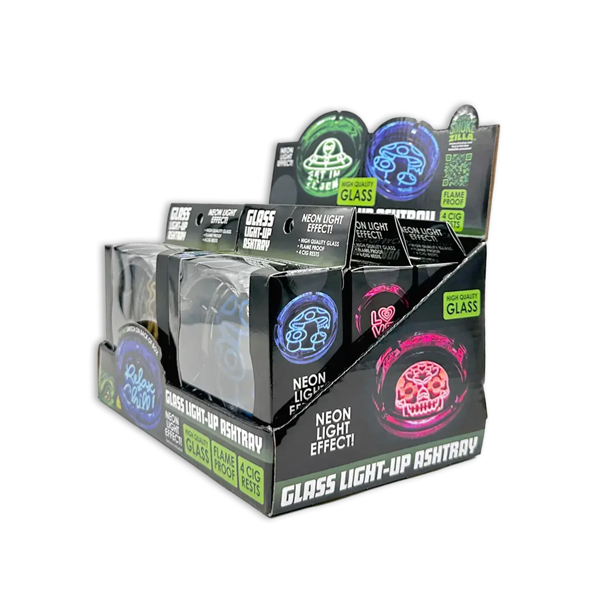 Light-Up Glass Ashtray - 6 Pieces Per Retail Ready Display 25271 1