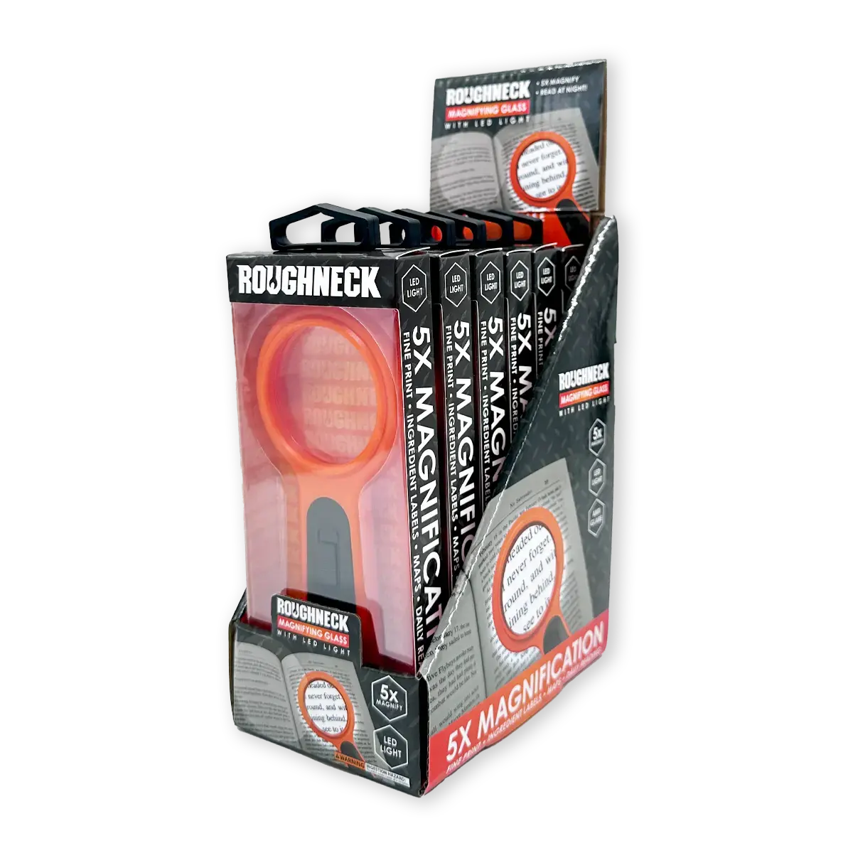 Roughneck Magnifying Glass With Led Light - 6 Pieces Per Retail Ready Display 25273 1