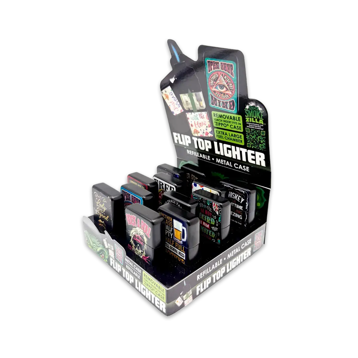 Metal Flip Top Lighter - 12 Pieces Per Retail Ready Display 25279 1