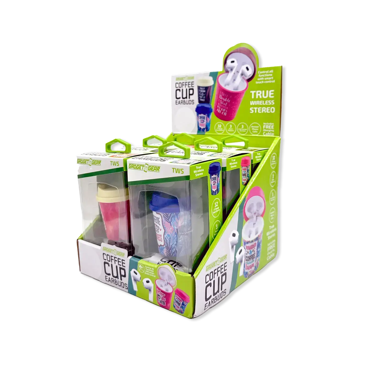 Wireless Earbuds With Coffee Cup Case - 6 Pieces Per Retail Ready Display 25286 1
