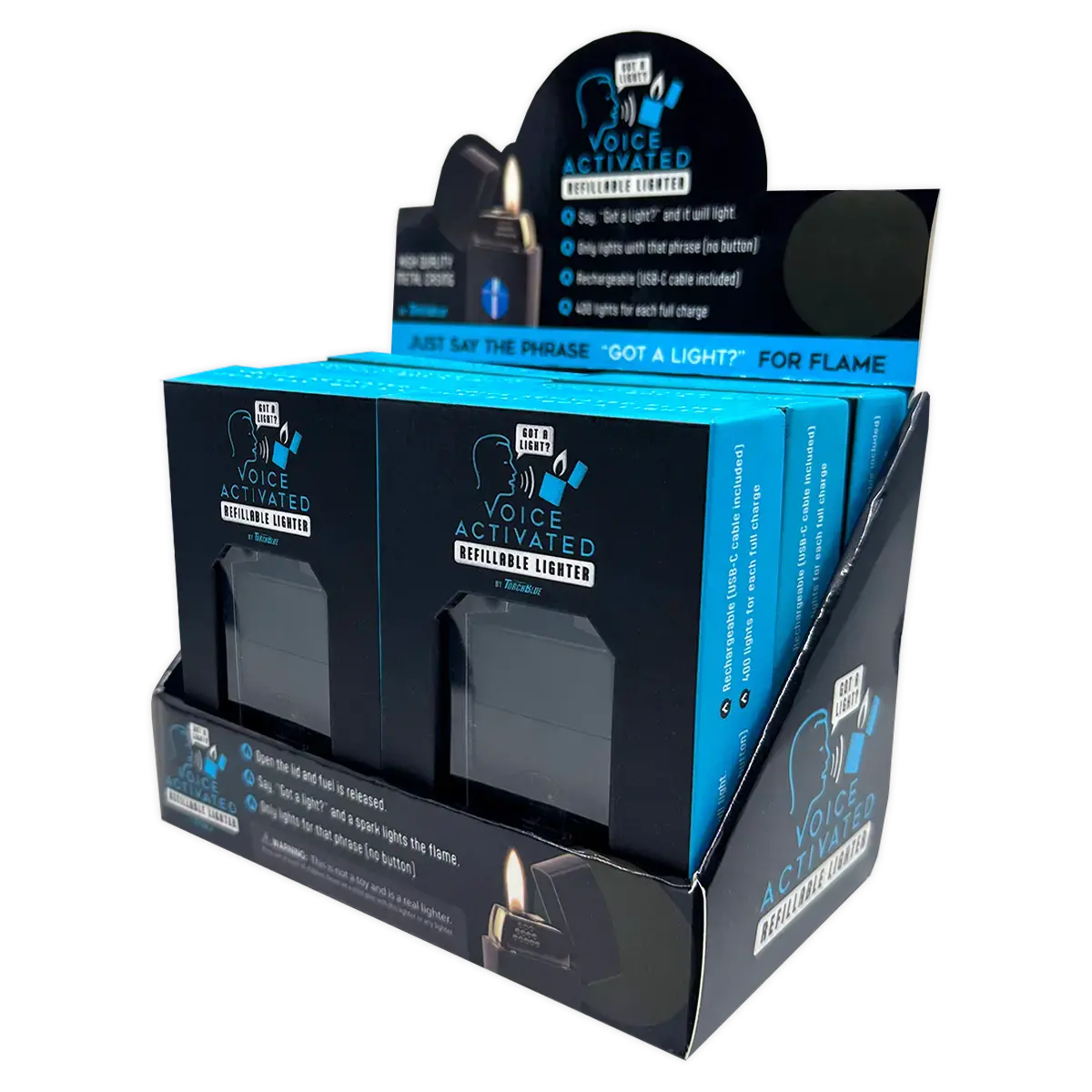Voice Activated Flip Top Lighter - 6 Pieces Per Retail Ready Display 25288 1