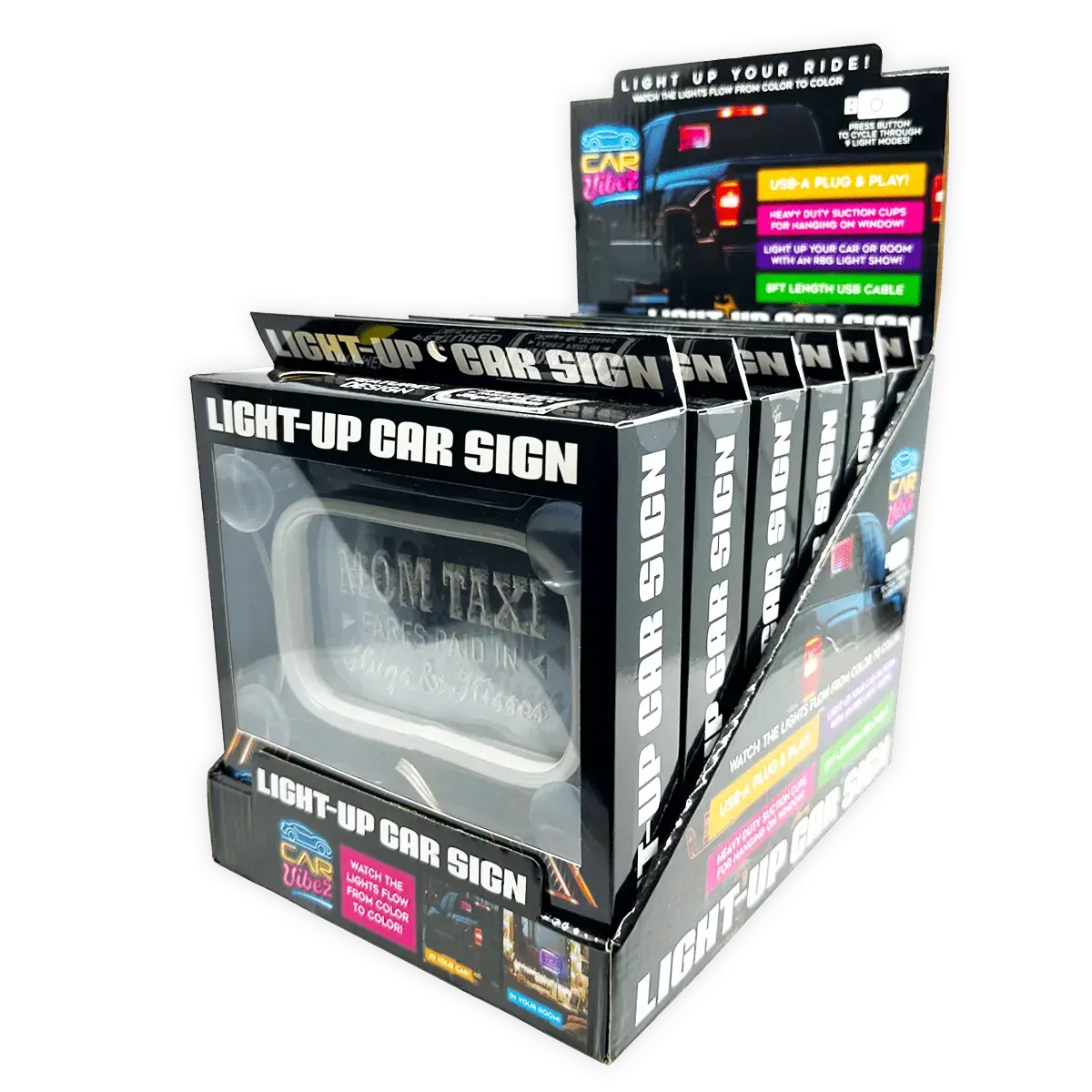 Light-Up Patriotic Parent Suction Cup Mount Car Sign - 6 Pieces Per Retail Ready Display 25319 1