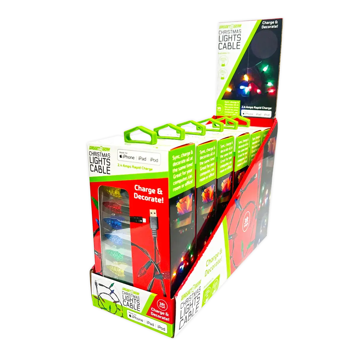 Christmas Light 3Ft Usb-To-Lightning / Usb-C Sync And Charge Cables - 6 Pieces Per Display 25327 1