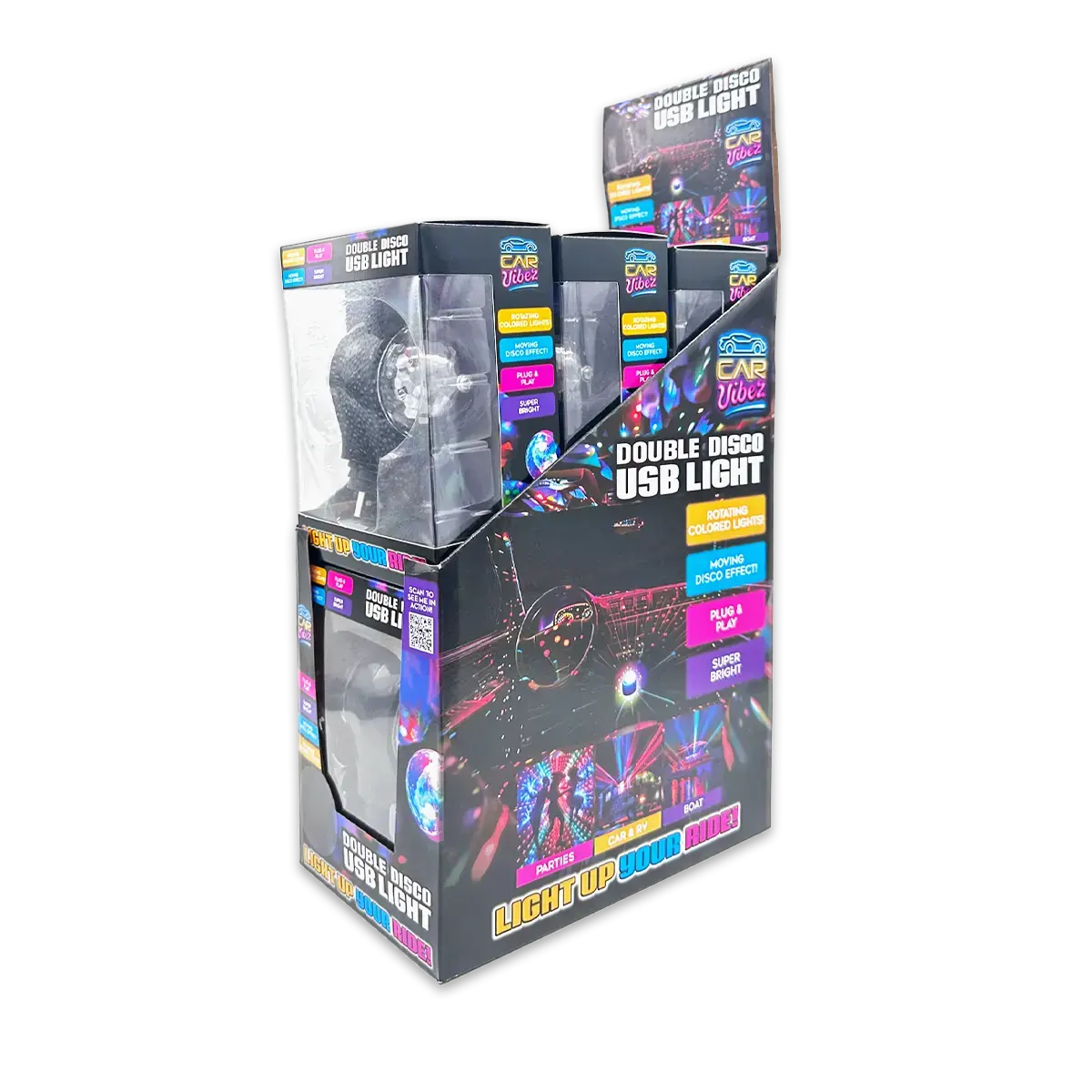 Mood Light Usb Double Disco Ball - 6 Pieces Per Retail Ready Display 25344 1