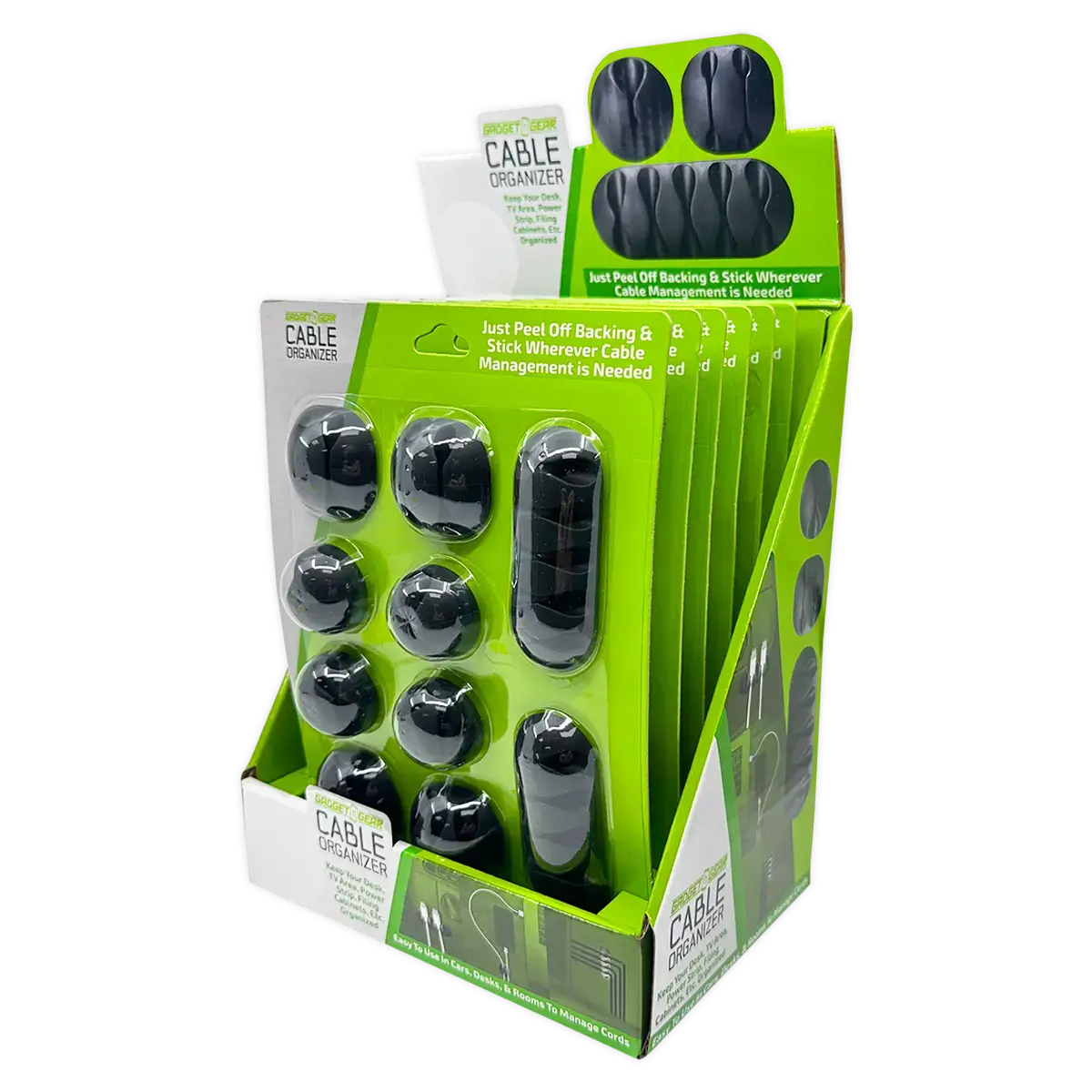 Peel+Stick Cable Organizer Sets - 6 Pieces Per Retail Ready Display 25377 1