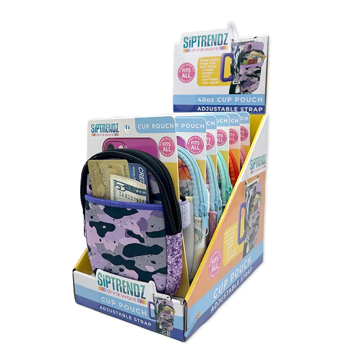 Neoprene Cup Pouch With Strap - 6 Pieces Per Retail Ready Display 25492 1