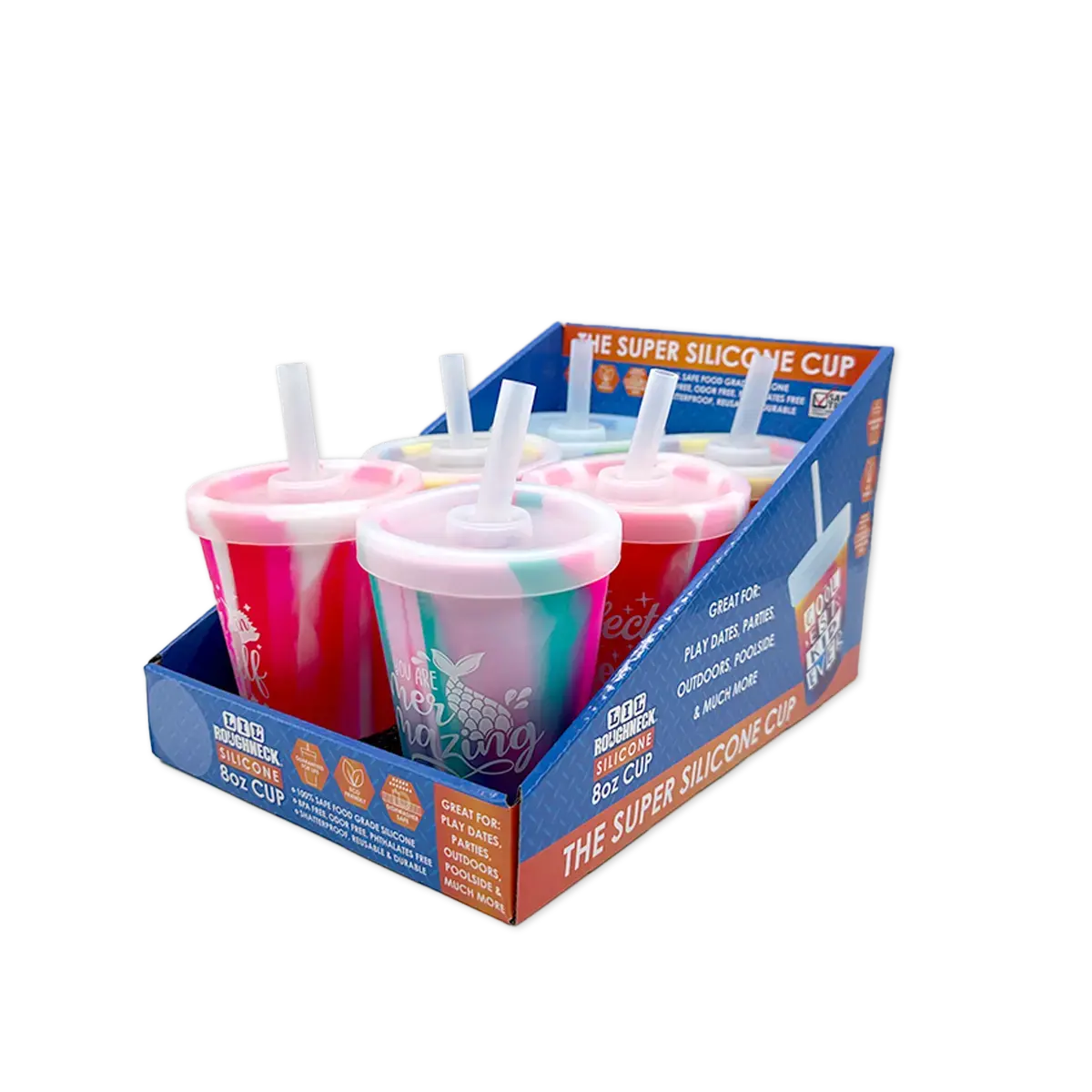 Silicone 8Oz Kids Toddler Kiddo Super Cups - 6 Pieces Per Retail Ready Display 25604 1