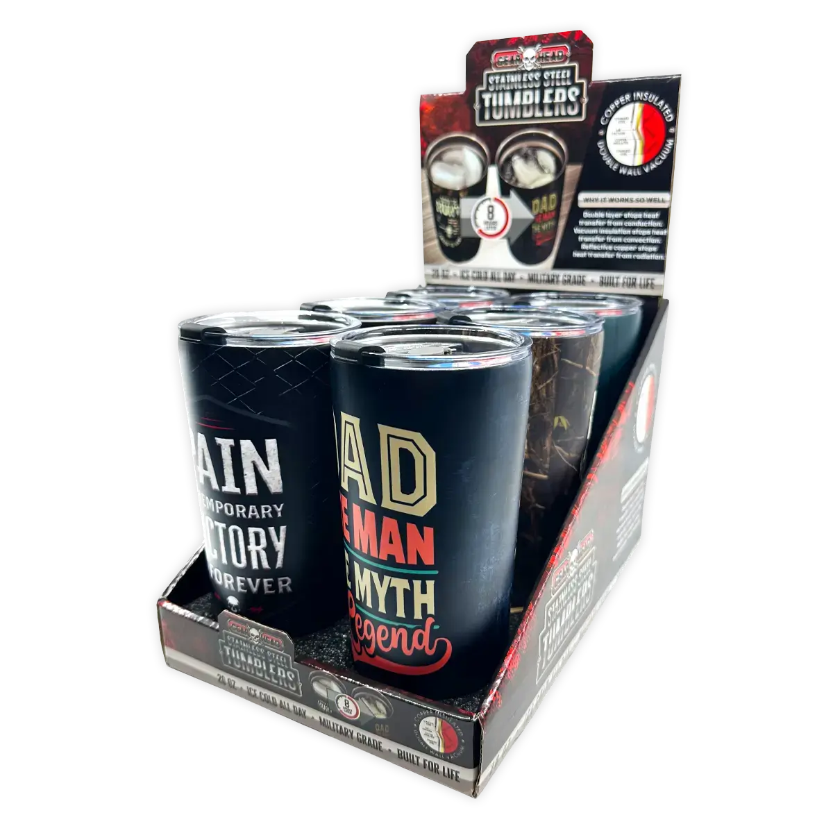 Stainless Steel 20Oz Insulated Printed Tumblers - 6 Pieces Per Retail Ready Display 25836 1