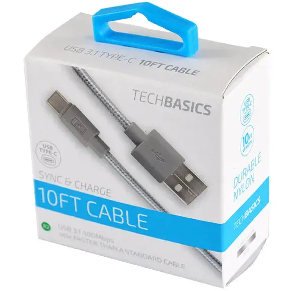 Charging Cable Tech Basics Usb To Usb-C 10Ft - 5 Pieces Per Pack 26232 1