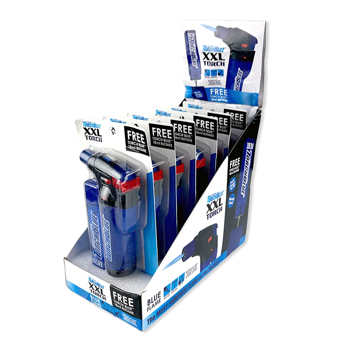 Xxl Torch Lighter With Bonus Butane Refill Blister 2-Pack Sets - 6 Sets Per Display 26244 1