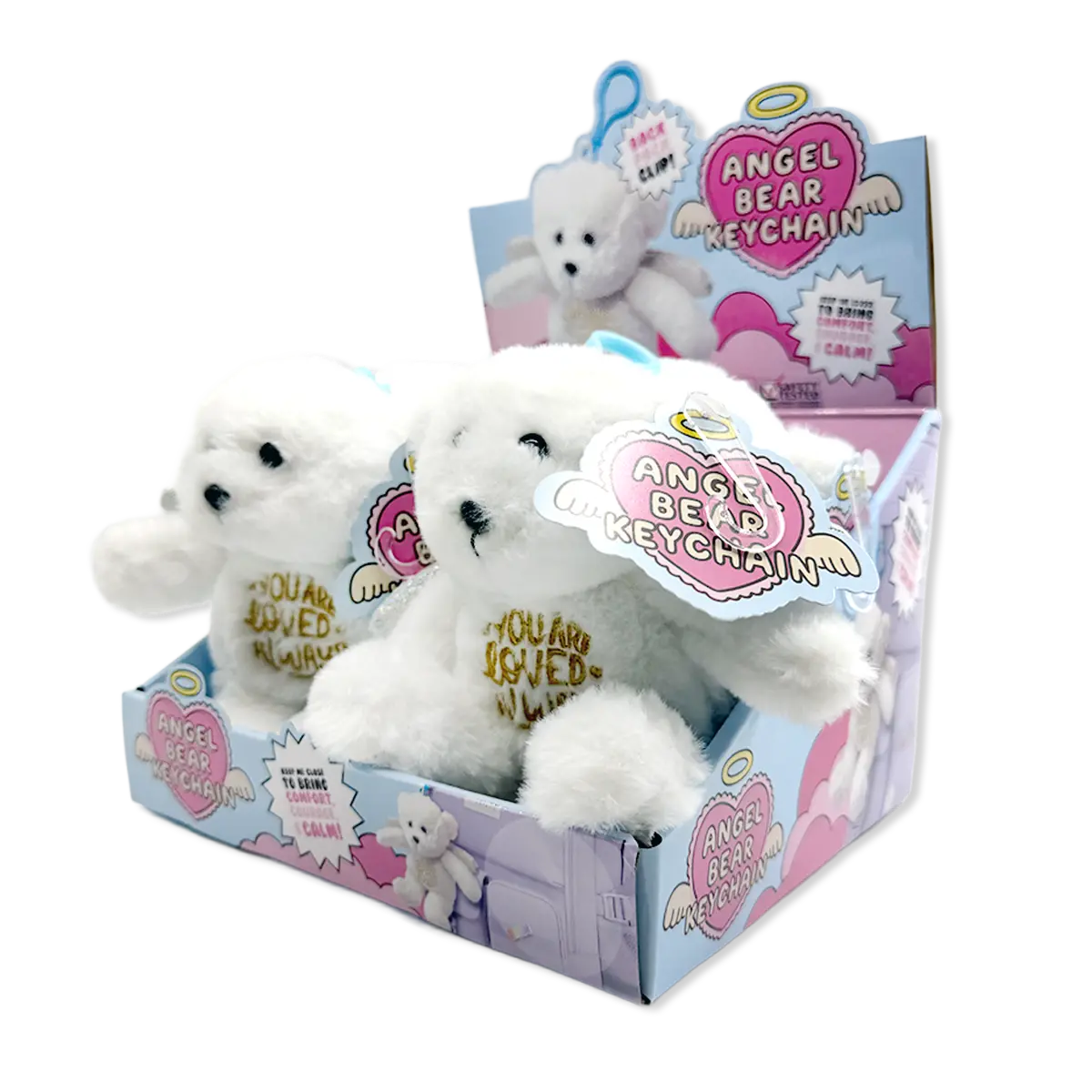 Angel Bear Plush Keychain - 6 Pieces Per Retail Ready Display 26445 1