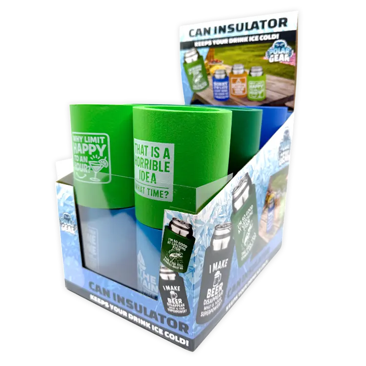 Neoprene Can And Bottle Cooler Assortment - 12 Pieces Per Retail Ready Display 26564 1