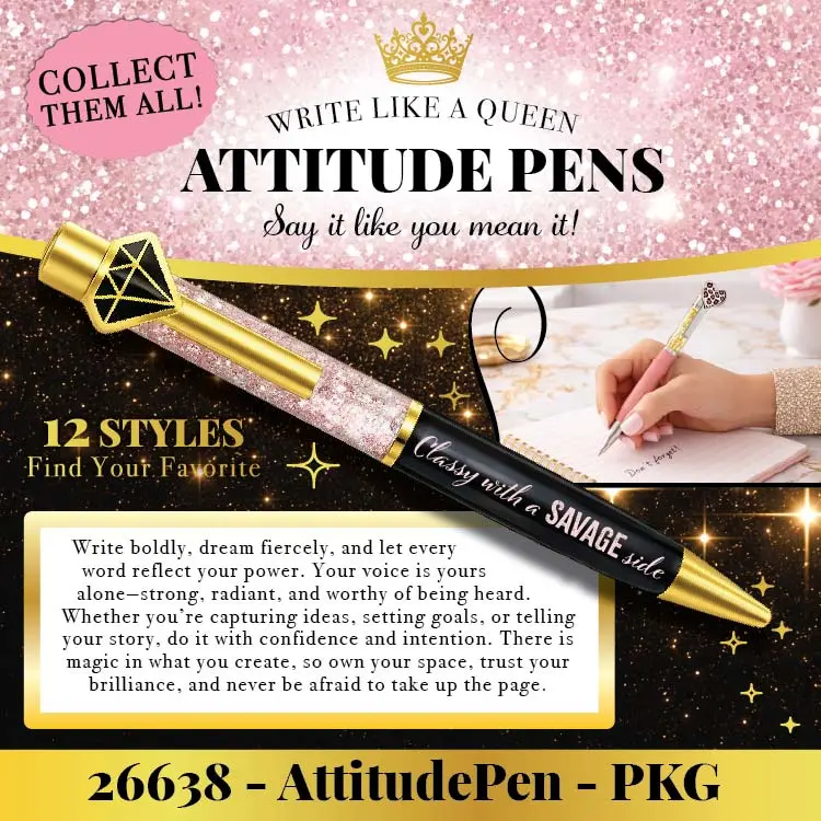 Attitude Pens - 12 Pieces Per Retail Ready Display 26638 1