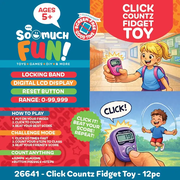 Click Countz Fidget Toy - 12 Pieces Per Retail Ready Display 26641 1