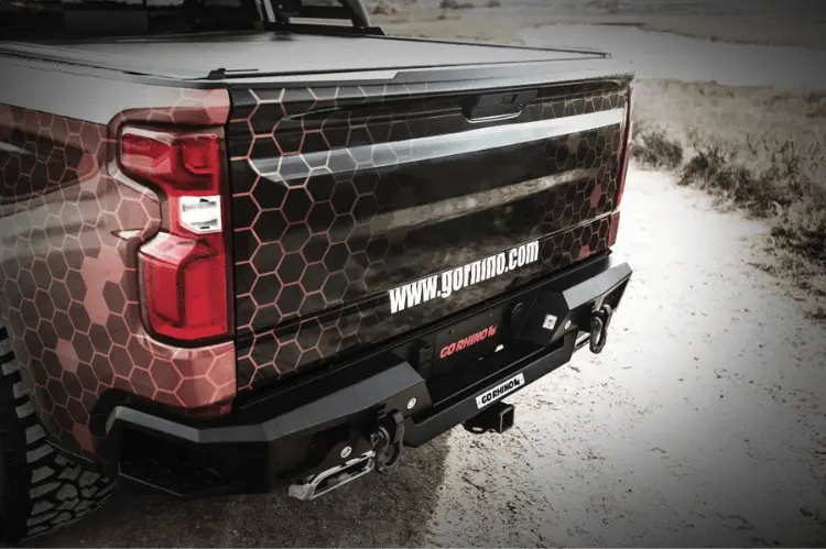 Go Rhino 28176T Chevy Silverado 1500 Ltd 2019-2022 Br20.5 Rear Bumper Reuses Factory Hitch Plug And License Plate Lights Black 1