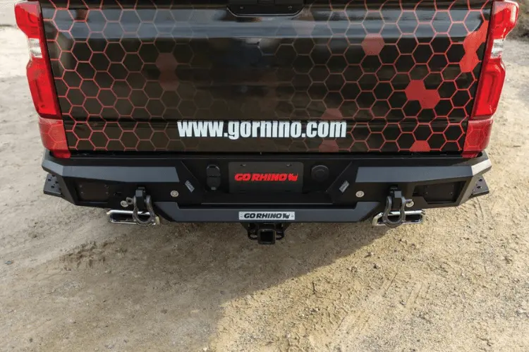 Go Rhino 28176T Chevy Silverado 1500 Ltd 2019-2022 Br20.5 Rear Bumper Reuses Factory Hitch Plug And License Plate Lights Black 2