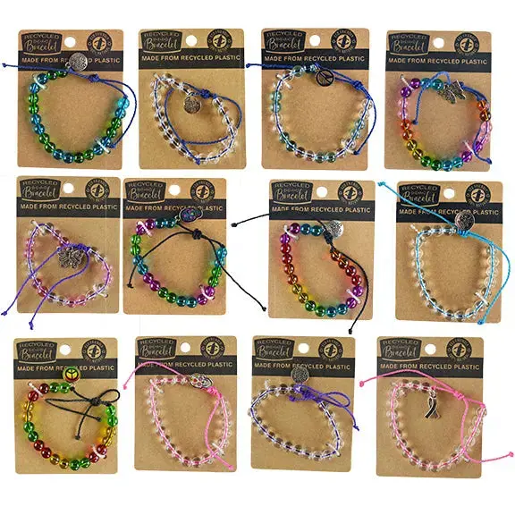 Recycled Bead Bracelet - 12 Pieces Per Retail Ready Display 28187 2