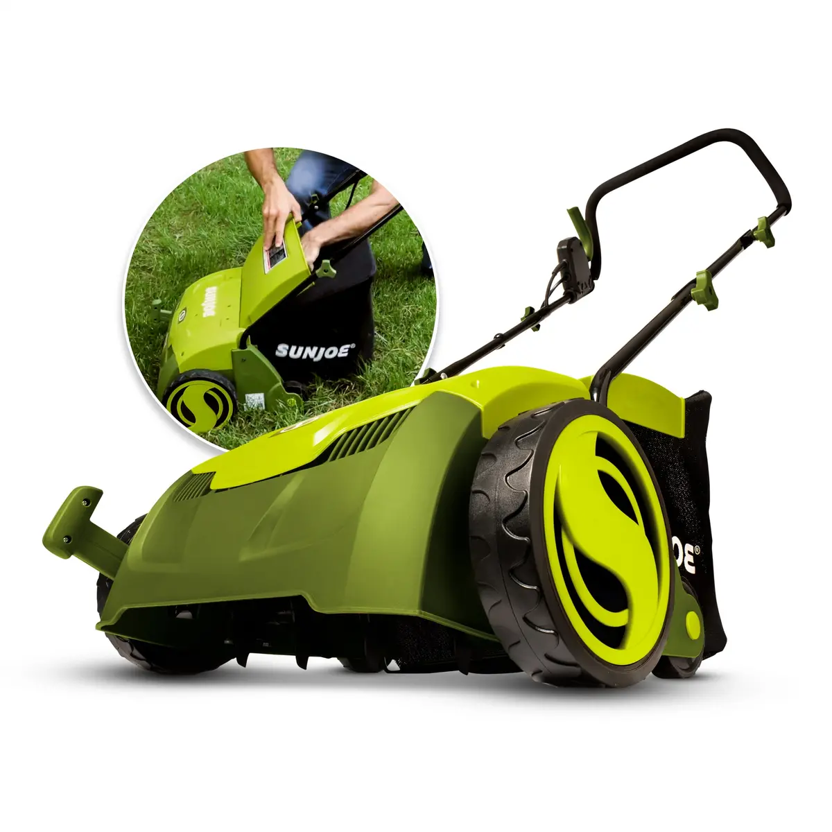 Sun Joe Aj801e Electric Lawn Dethatcher + Scarifier W/ Collection Bag | 12.6-Inch | 12-Amp 1