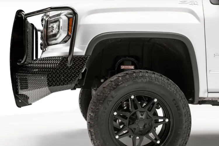 Fab Fours Gm07-K2160-1 Gmc Sierra 1500 2007-2013 Black Steel Front Bumper Full Guard With Tow Hooks 2