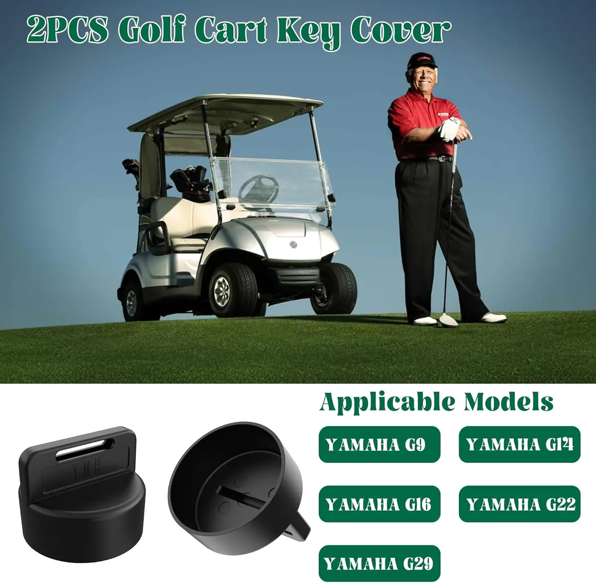 Golf Cart Key Cover 2Pcs For Yamaha G9 G14 G16 G22 G29 - 10L0l 2