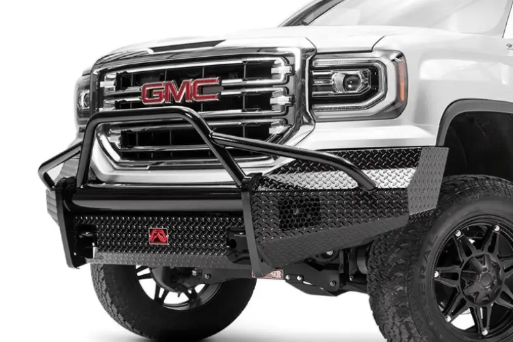 Fab Fours Gs16-K3962-1 Gmc Sierra 1500 2016-2018 Black Steel Front Bumper Pre-Runner Guard With Tow Hooks 1