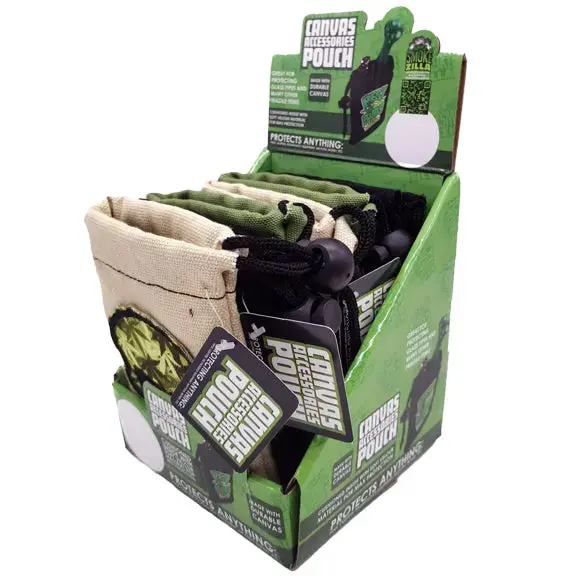 Canvas Accessories Pouch With Patch - 6 Pieces Per Retail Ready Display 30031 1